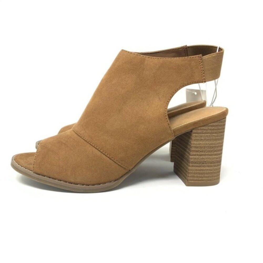 Universal Thread Mel Cognac Block Heel Peep‎ Toe Shoes Size 10 NWT